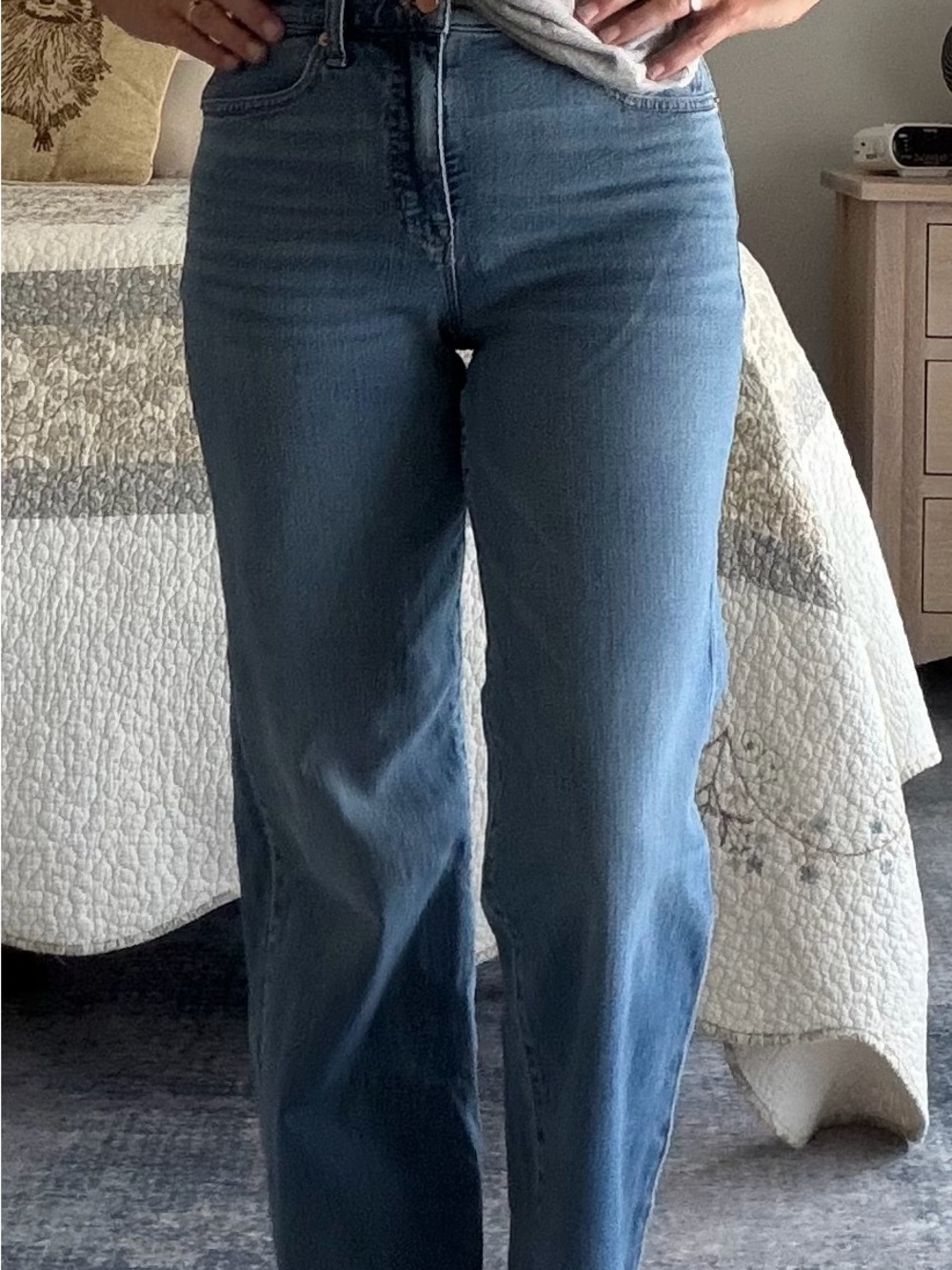 J. Crew Factory Medium Wash Full Length Slim Wide Leg Jeans for Women